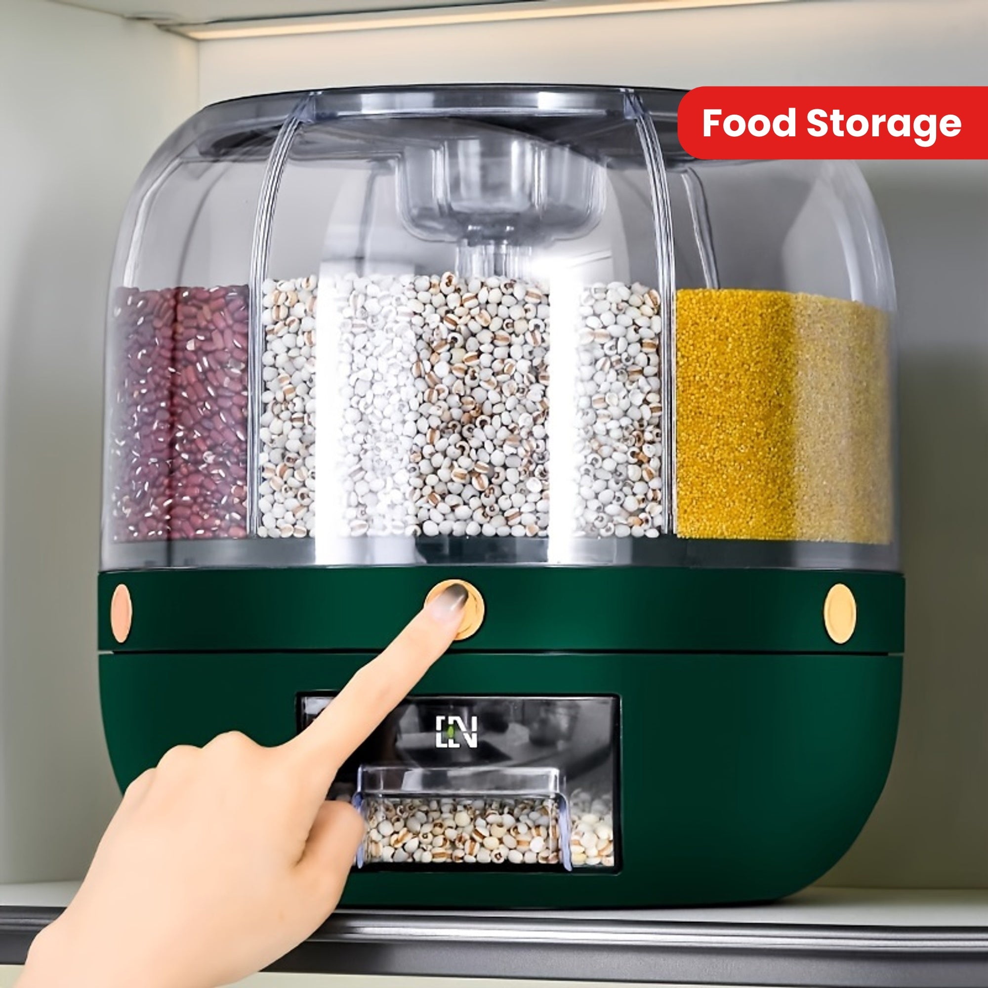 Dispenser Container Rotating Cereal with Flip Lid-1