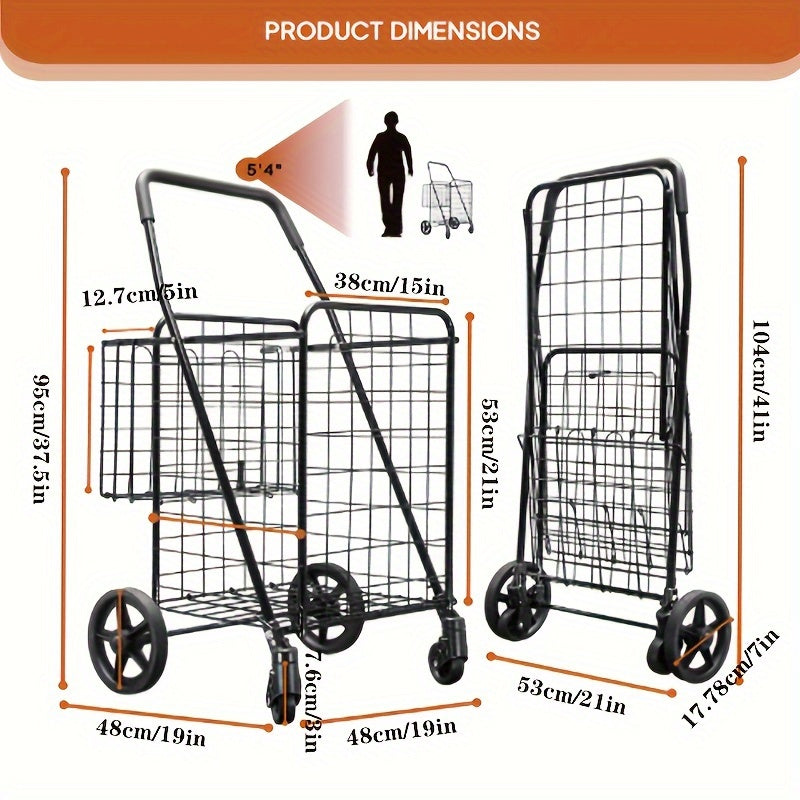 Heavy Duty Utility Shopping Cart-3