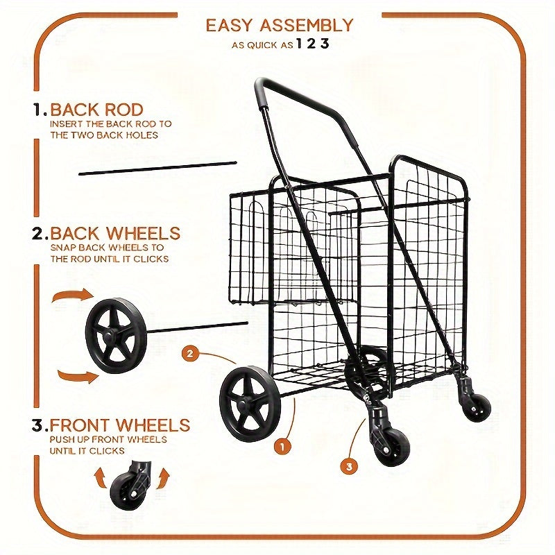 Heavy Duty Utility Shopping Cart-4