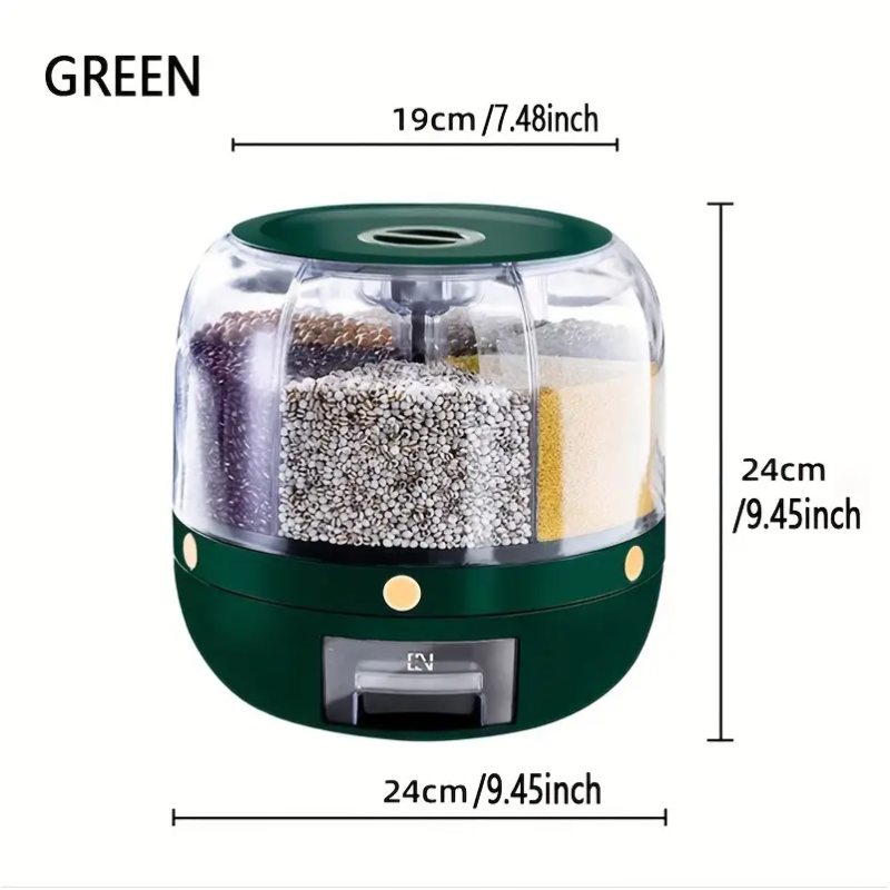 Dispenser Container Rotating Cereal with Flip Lid-2